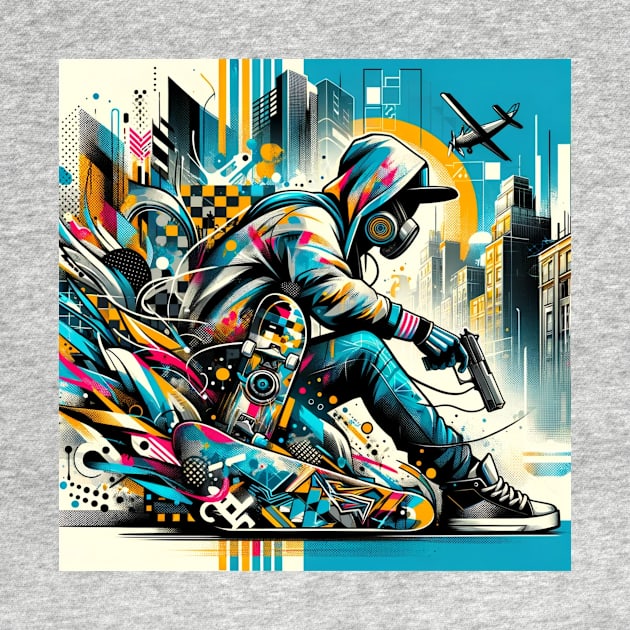 Urban Pulse: The Skater's Symphony by heartyARTworks